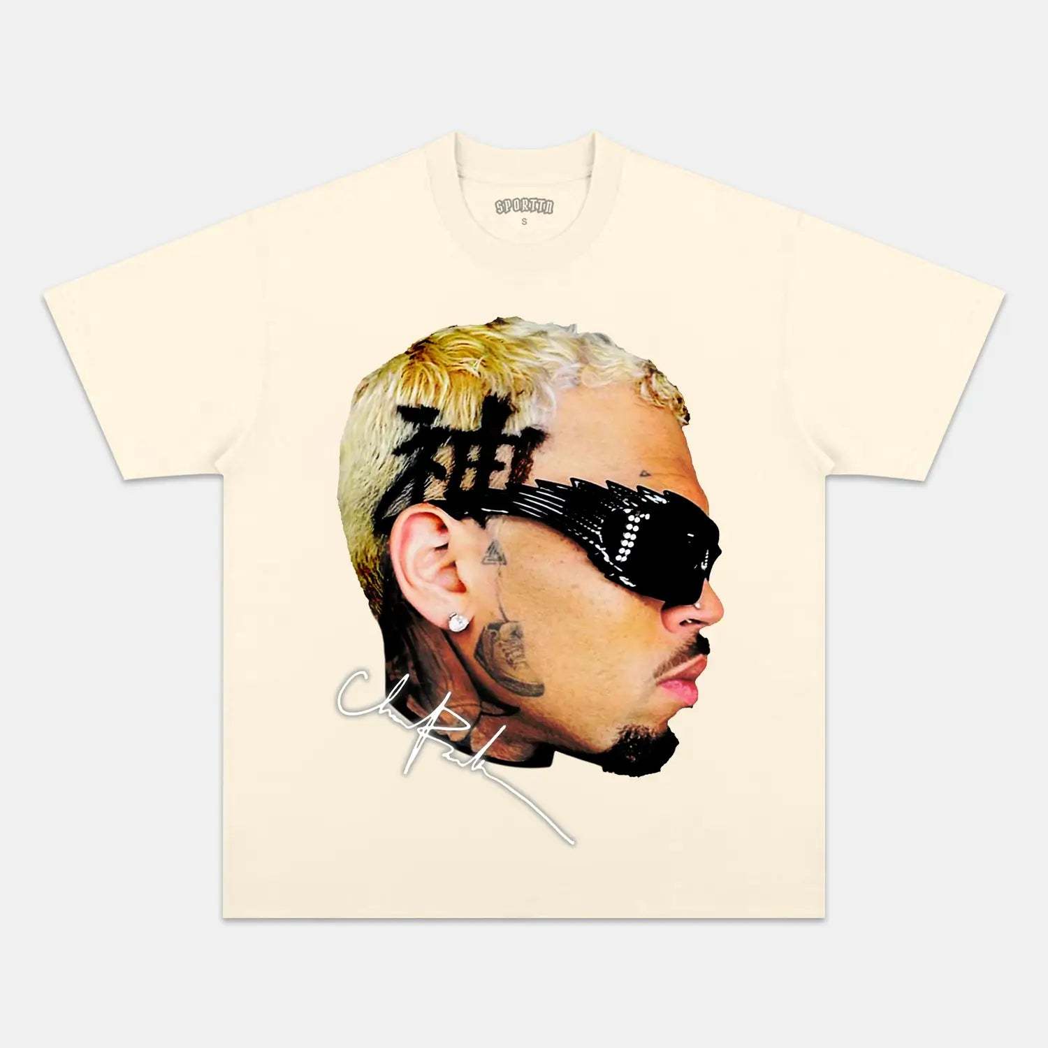 T-Shirt CHRIS BROWN Graphic BIG FACE V2 TEE Unisex Adult | TIDESENCE
