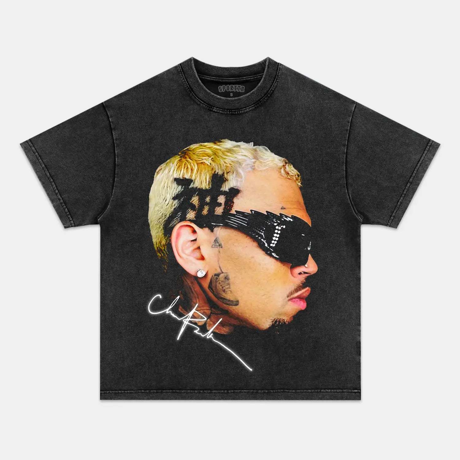 T-Shirt CHRIS BROWN Graphic BIG FACE V2 TEE Unisex Adult | TIDESENCE