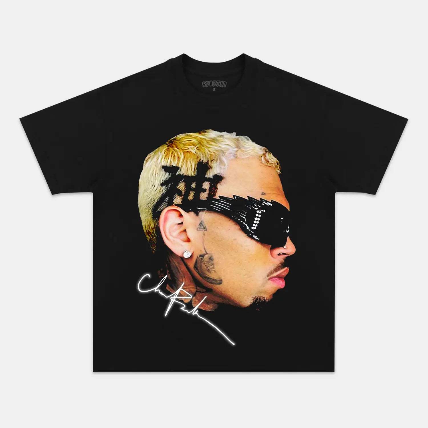 T-Shirt CHRIS BROWN Graphic BIG FACE V2 TEE Unisex Adult | TIDESENCE