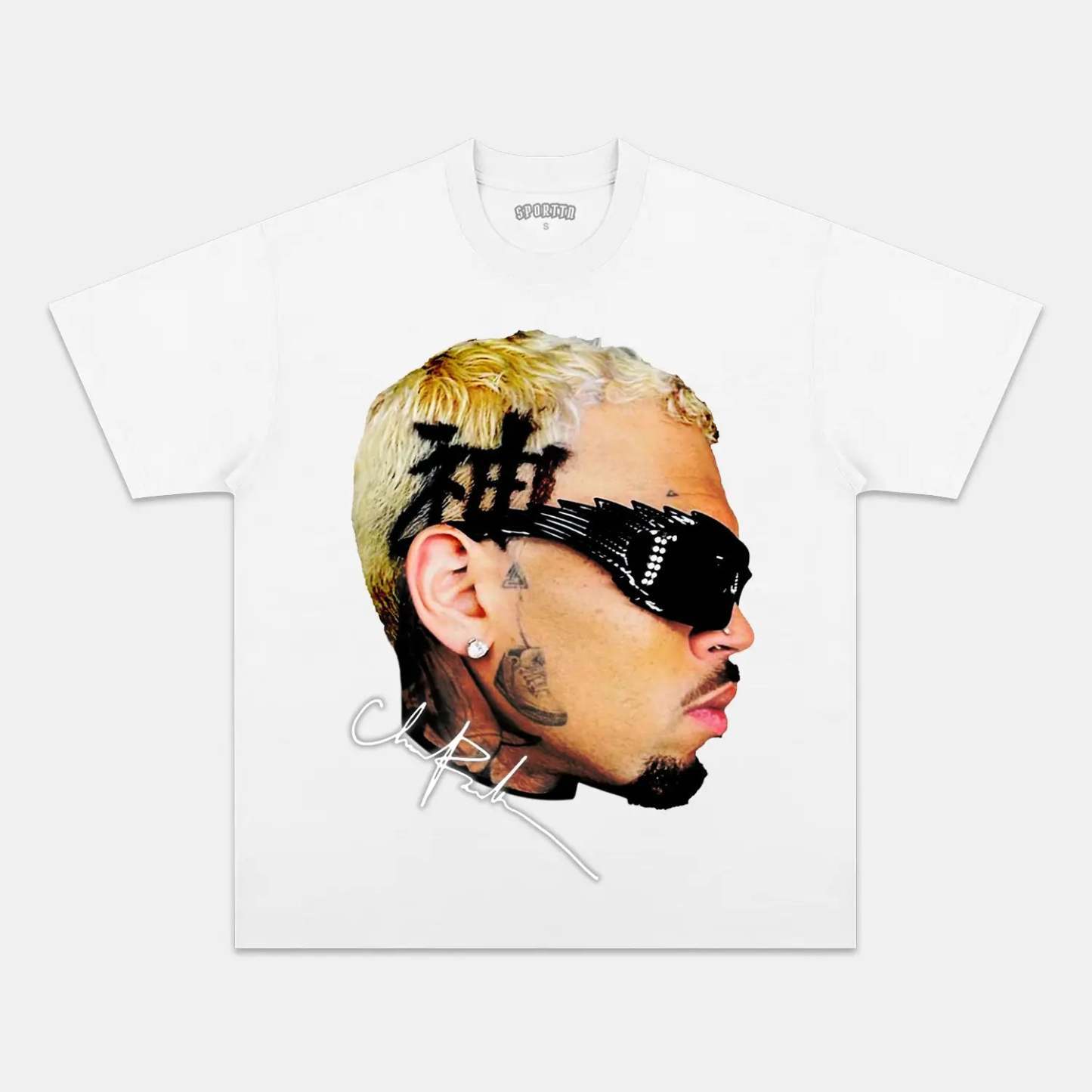 T-Shirt CHRIS BROWN Graphic BIG FACE V2 TEE Unisex Adult | TIDESENCE