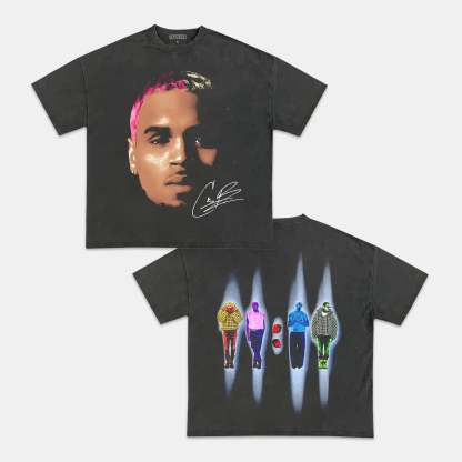 Unisex-Adult Ultra Cotton Washed T-Shirt Graphic CHRIS BROWN VINTAGE TEE 