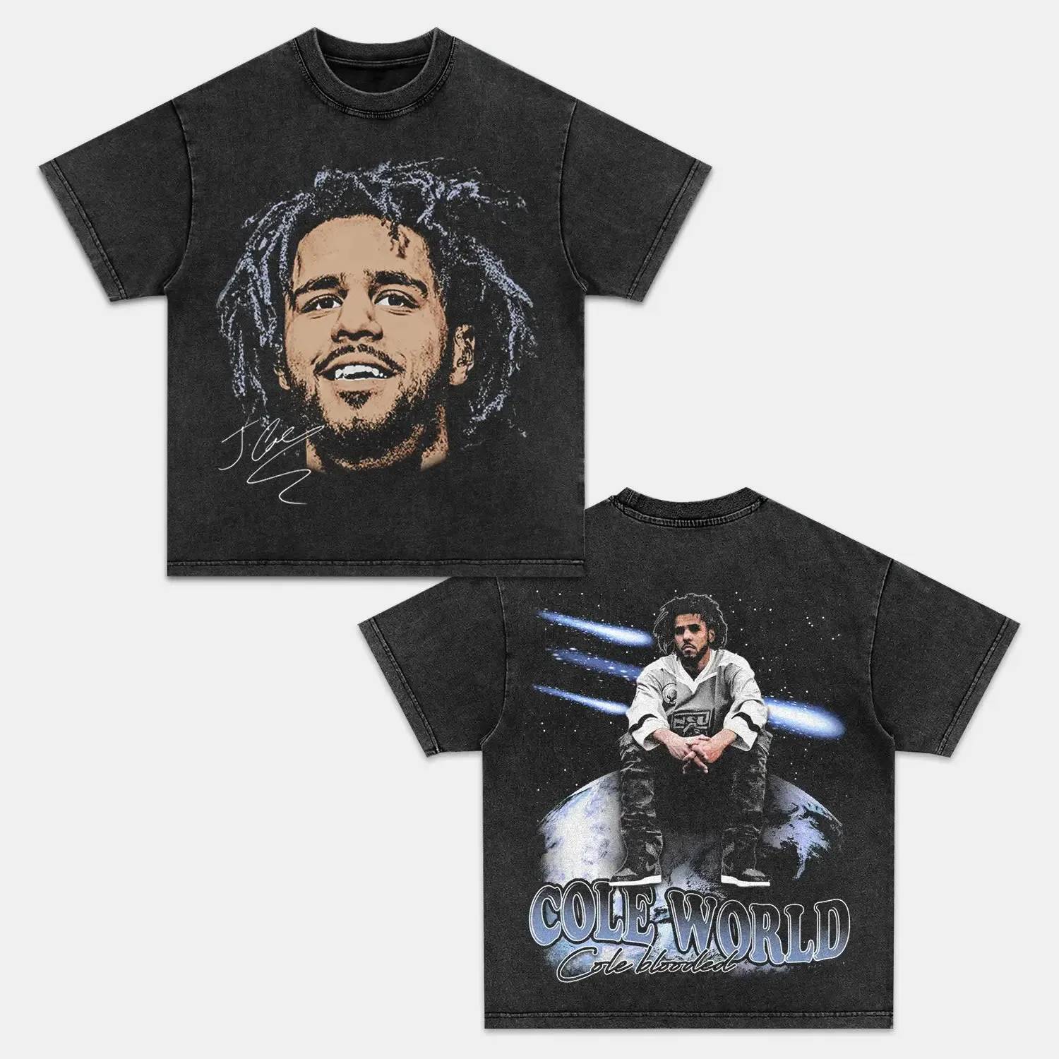 Unisex-Adult Ultra Cotton Washed T-Shirt Graphic  J COLE VINTAGE TEE 