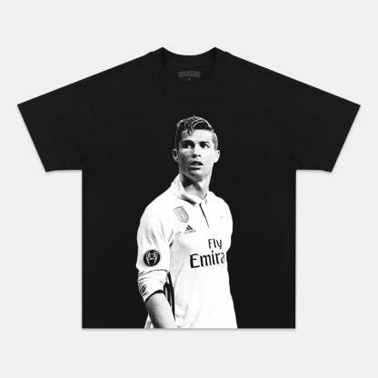 Unisex-Adult Ultra Cotton Washed T-Shirt Graphic CRISTIANO RONALDO TEE 