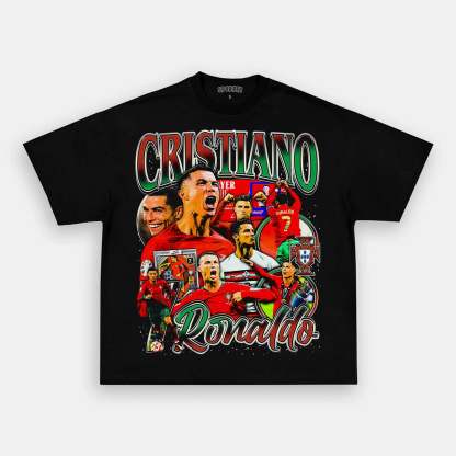 Unisex-Adult Ultra Cotton Washed T-Shirt Graphic CRISTIANO RONALDO TEE 
