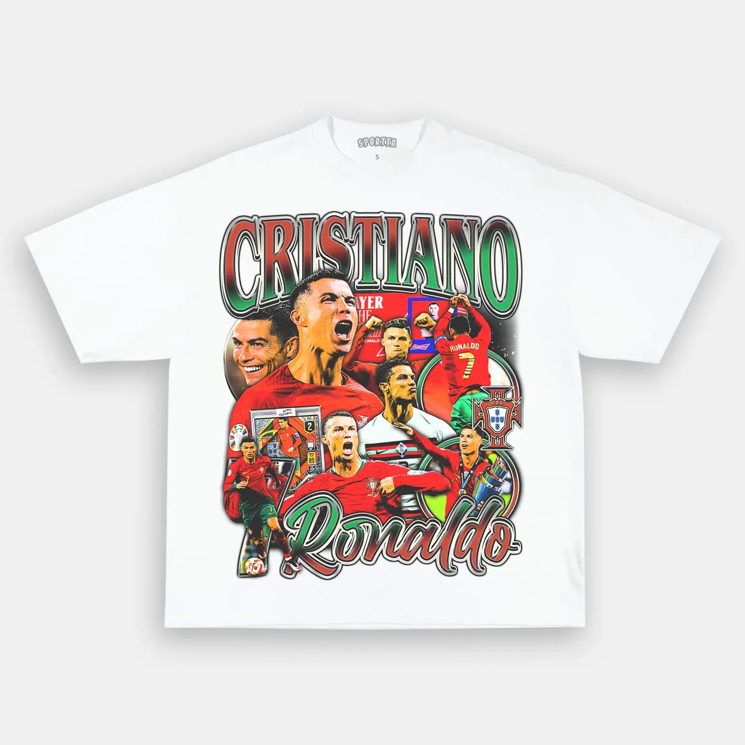 Unisex-Adult Ultra Cotton Washed T-Shirt Graphic CRISTIANO RONALDO TEE 