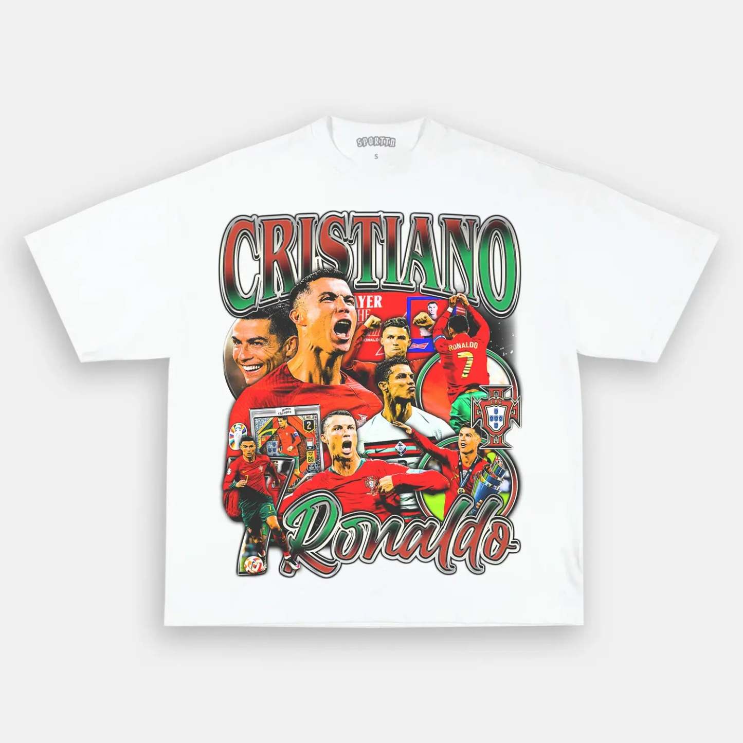 Unisex-Adult Ultra Cotton Washed T-Shirt Graphic CRISTIANO RONALDO TEE 