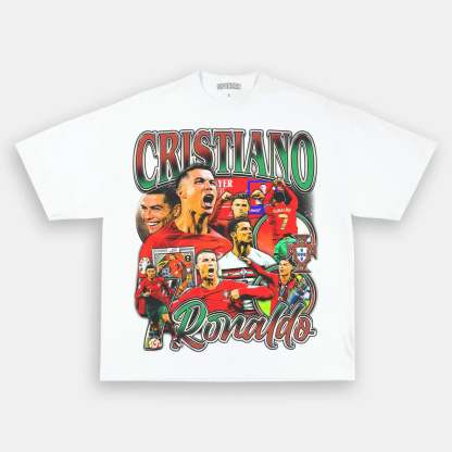 Unisex-Adult Ultra Cotton Washed T-Shirt Graphic CRISTIANO RONALDO TEE 