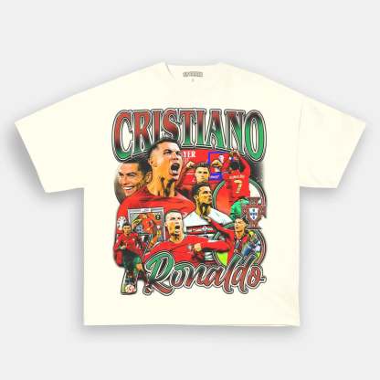 Unisex-Adult Ultra Cotton Washed T-Shirt Graphic CRISTIANO RONALDO TEE 