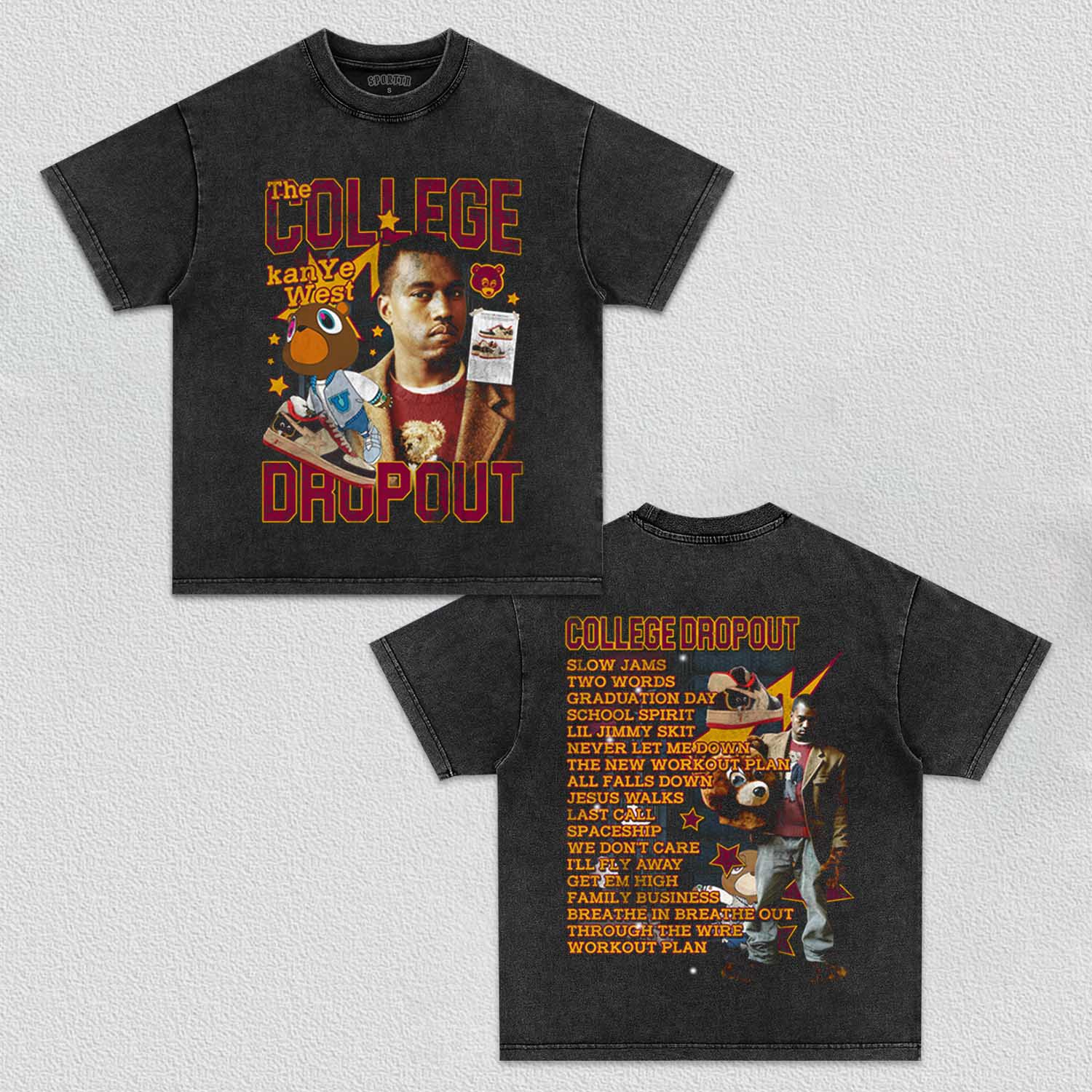 Unisex-Adult Ultra Cotton Washed T-Shirt Graphic College Dropout TEE 