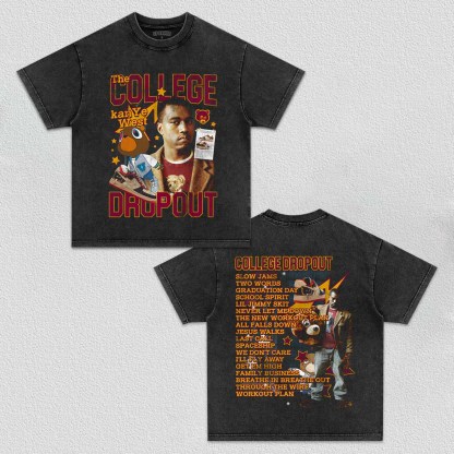Unisex-Adult Ultra Cotton Washed T-Shirt Graphic College Dropout TEE 
