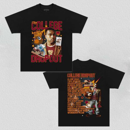 Unisex-Adult Ultra Cotton Washed T-Shirt Graphic College Dropout TEE 