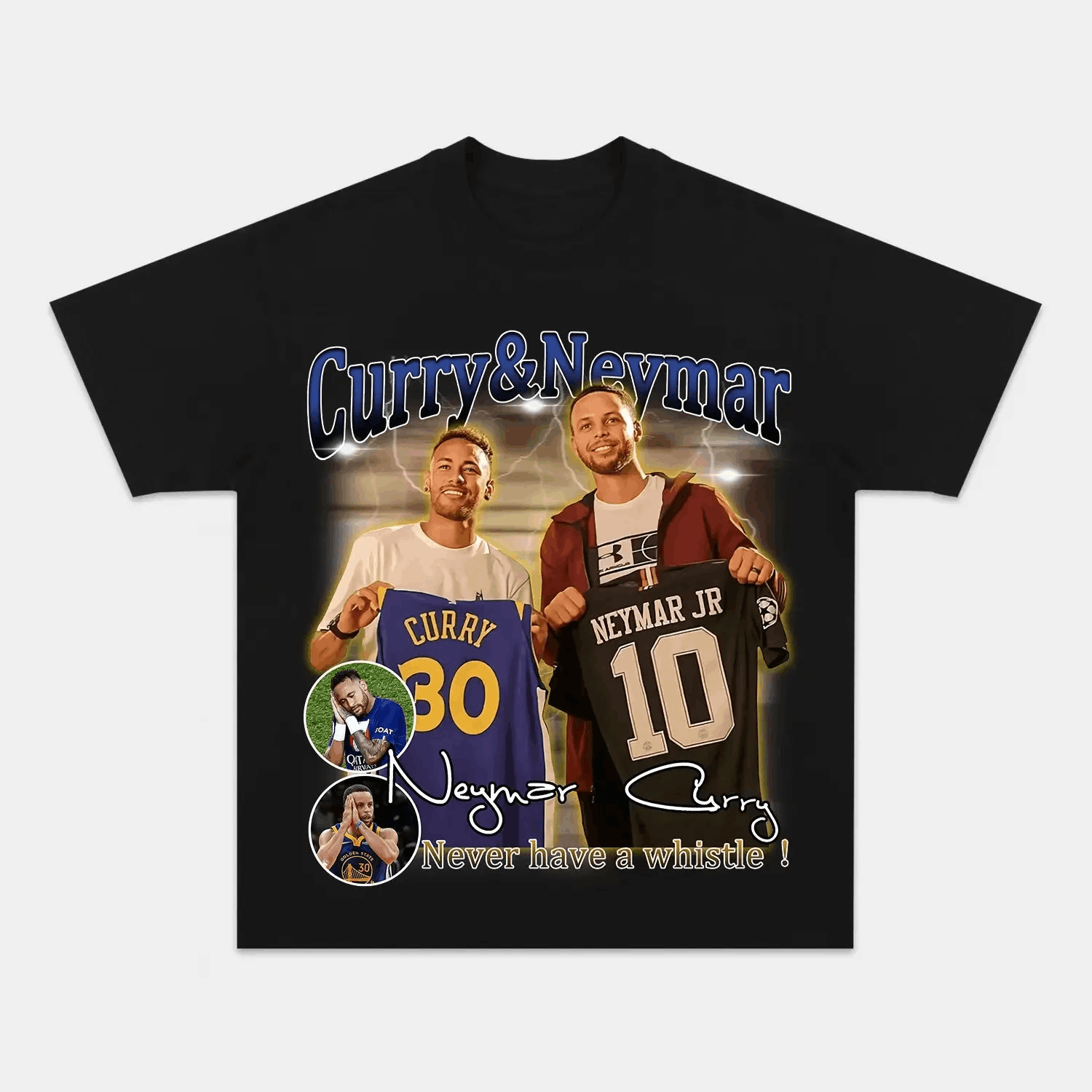 Unisex-Adult Ultra Cotton Washed T-Shirt Graphic  CURRY & NEYMAR TEE 