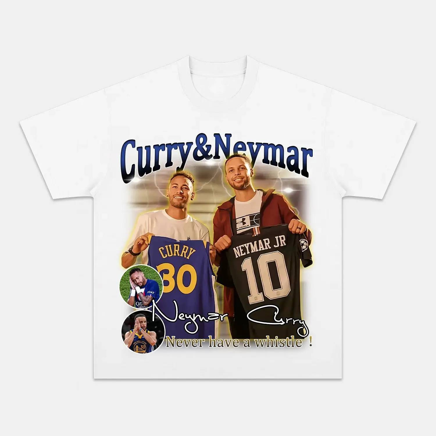 Unisex-Adult Ultra Cotton Washed T-Shirt Graphic  CURRY & NEYMAR TEE 