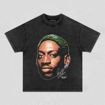Unisex-Adult Ultra Cotton Washed T-Shirt Graphic DENNIS RODMAN TEE 