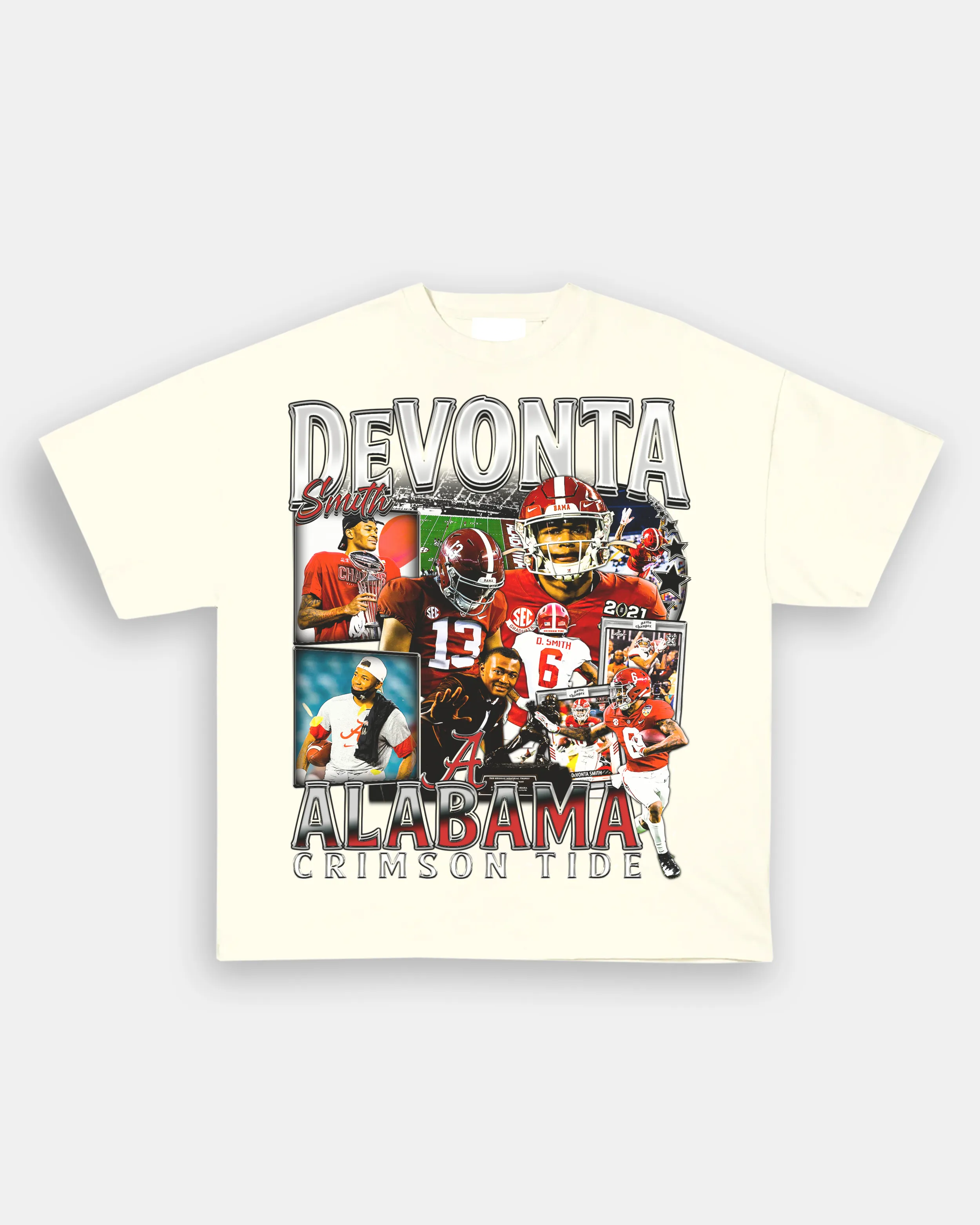 T-Shirt DEVONTA SMITH - ALABAMA Unisex-Adult Cotton Washed | TIDESENCE