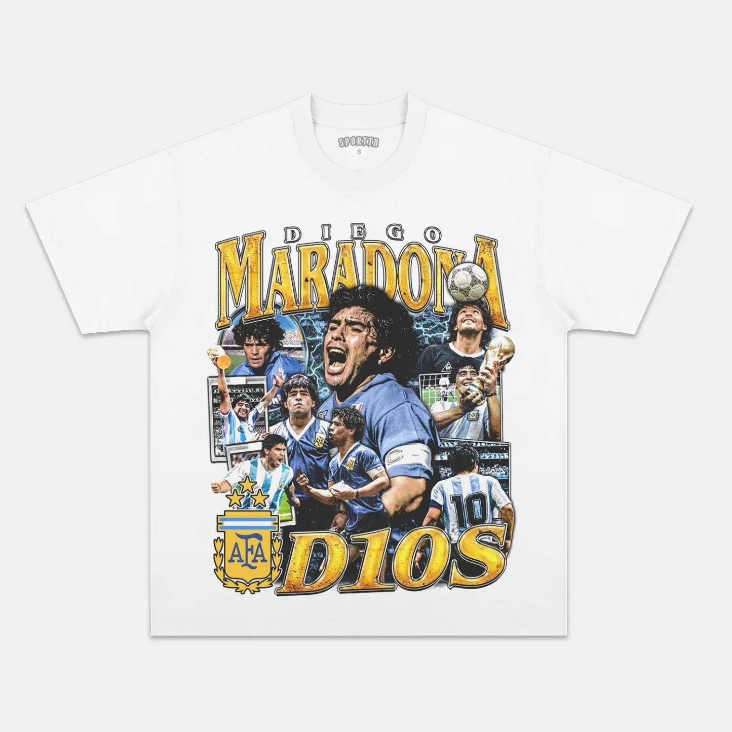 Unisex-Adult Ultra Cotton Washed T-Shirt Graphic DIEGO MARADONA V2 TEE
