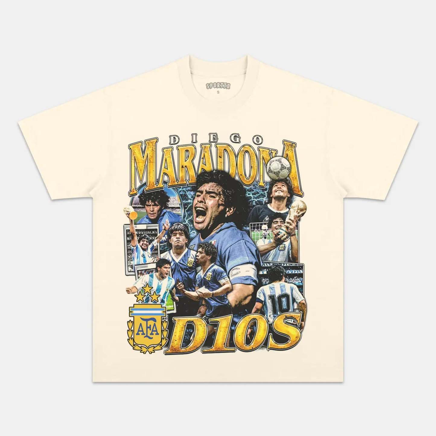 Unisex-Adult Ultra Cotton Washed T-Shirt Graphic DIEGO MARADONA V2 TEE