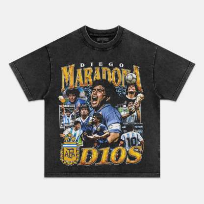 Unisex-Adult Ultra Cotton Washed T-Shirt Graphic  DIEGO MARADONA V2 TEE 