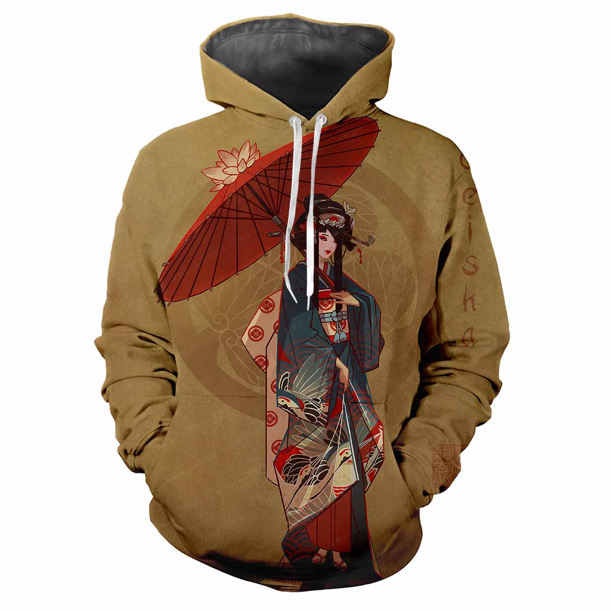 Japanese Kabuki 3D Harajuku Printed Cartoon Anime Cool Fashion Avant-garde Men's Women's Soft And Comfortable Trendy Hoodie 