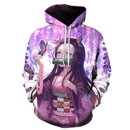 Anime Demon Slayer Series 3D Printed Long Sleeve Casual Cotton Hoodie 