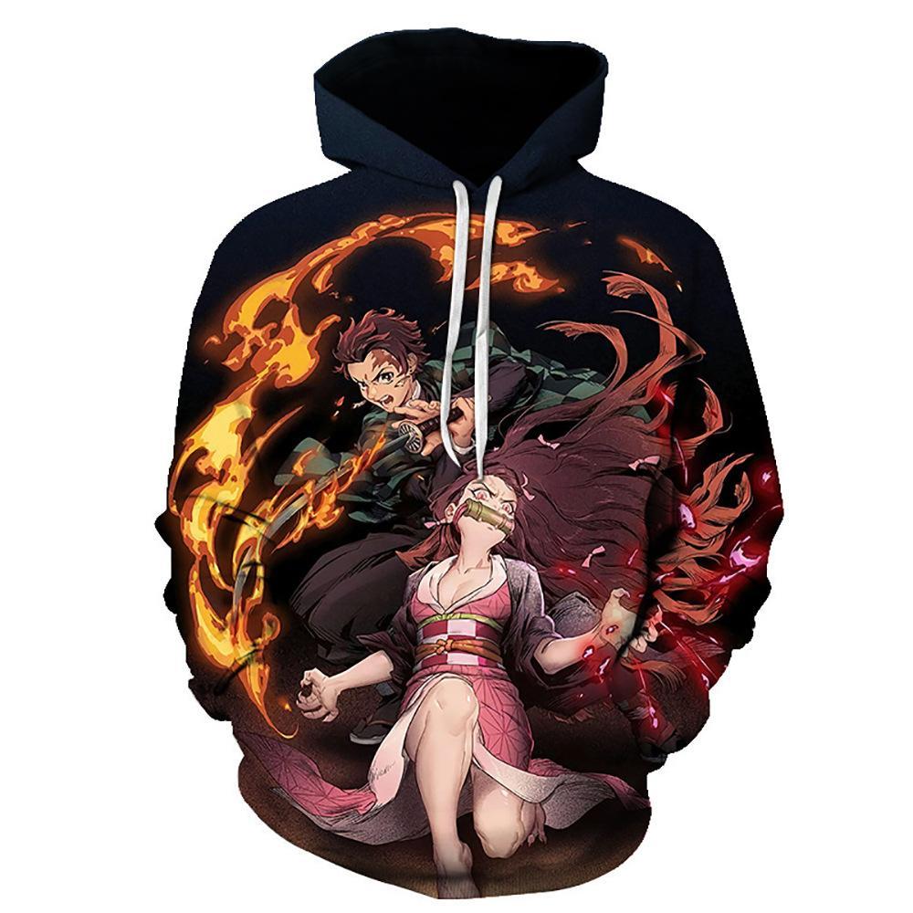 Anime Demon Slayer Series 3D Printed Long Sleeve Casual Cotton Hoodie 
