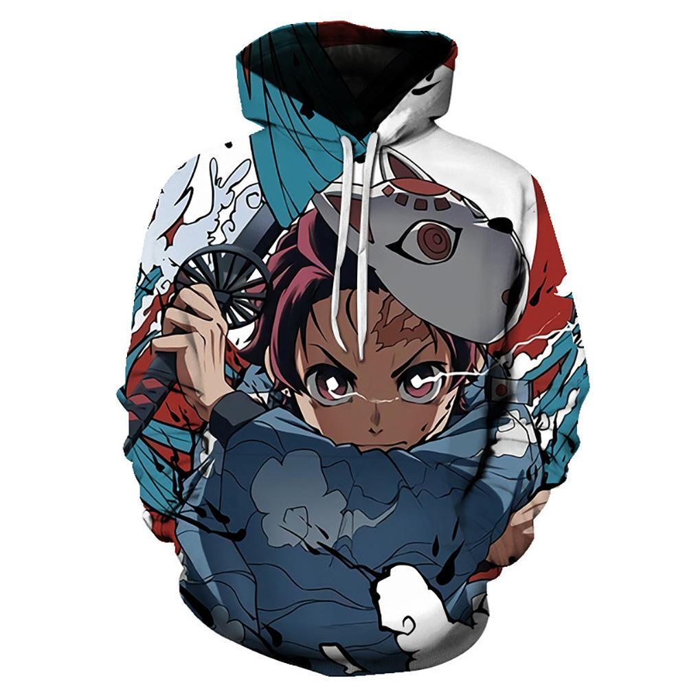 Anime Demon Slayer Series 3D Printed Long Sleeve Casual Cotton Hoodie 