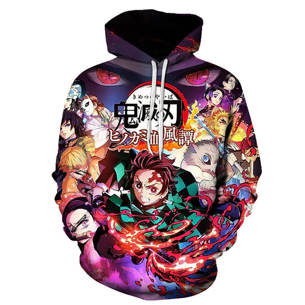 Anime Demon Slayer Series 3D Printed Long Sleeve Casual Cotton Hoodie 