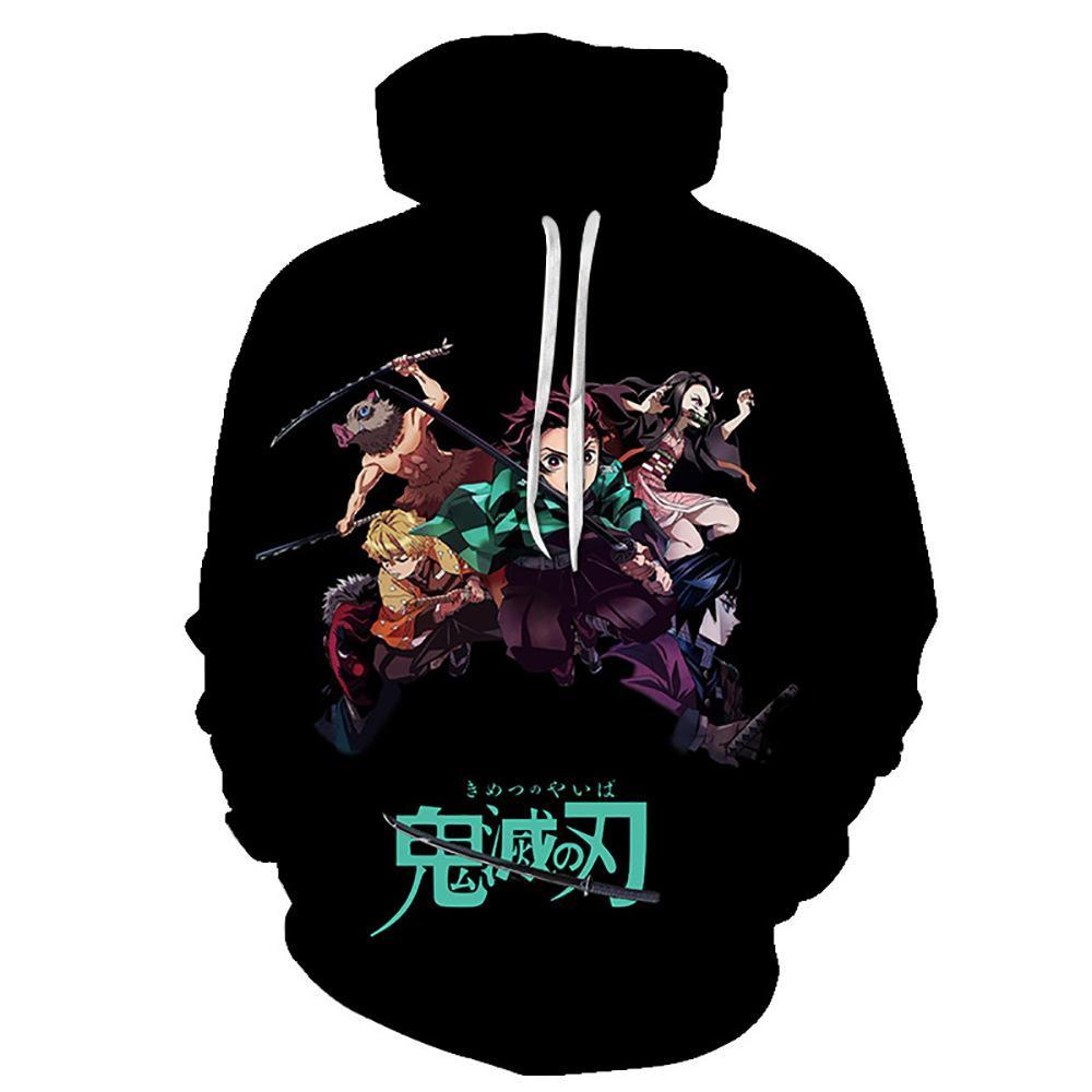 Anime Demon Slayer Series 3D Printed Long Sleeve Casual Cotton Hoodie