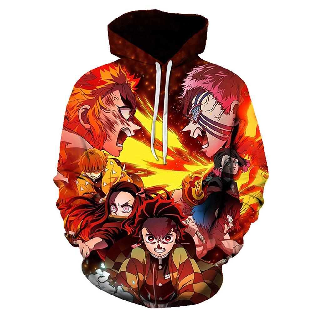 Anime Demon Slayer Series 3D Printed Long Sleeve Casual Cotton Hoodie 
