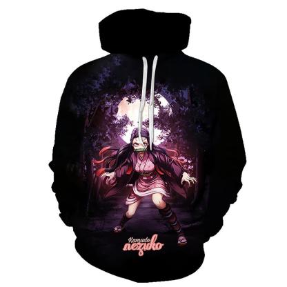 Anime Demon Slayer Series 3D Printed Long Sleeve Casual Cotton Hoodie 