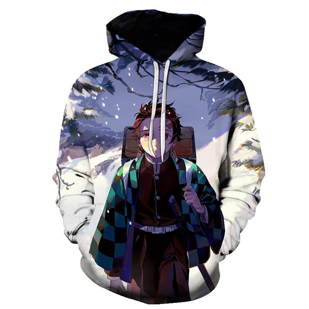 Anime Demon Slayer Series 3D Printed Long Sleeve Casual Cotton Hoodie 