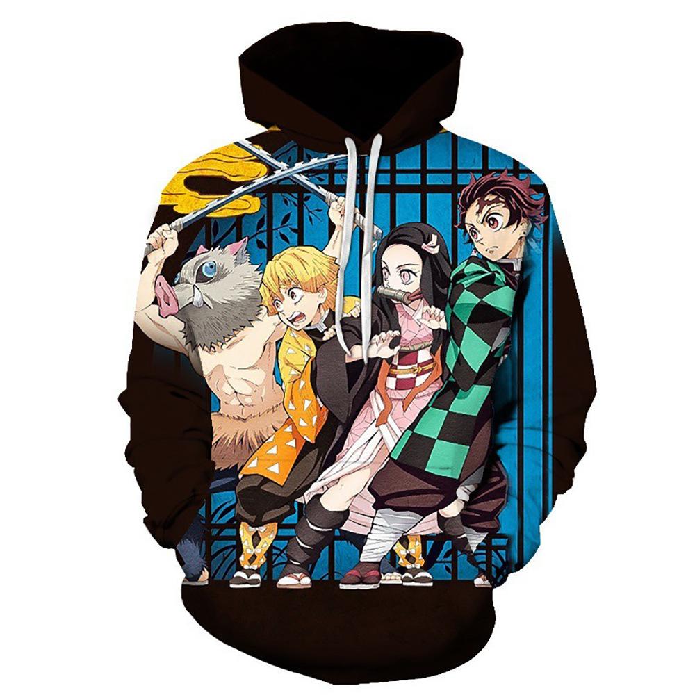 Anime Demon Slayer Series 3D Printed Long Sleeve Casual Cotton Hoodie 