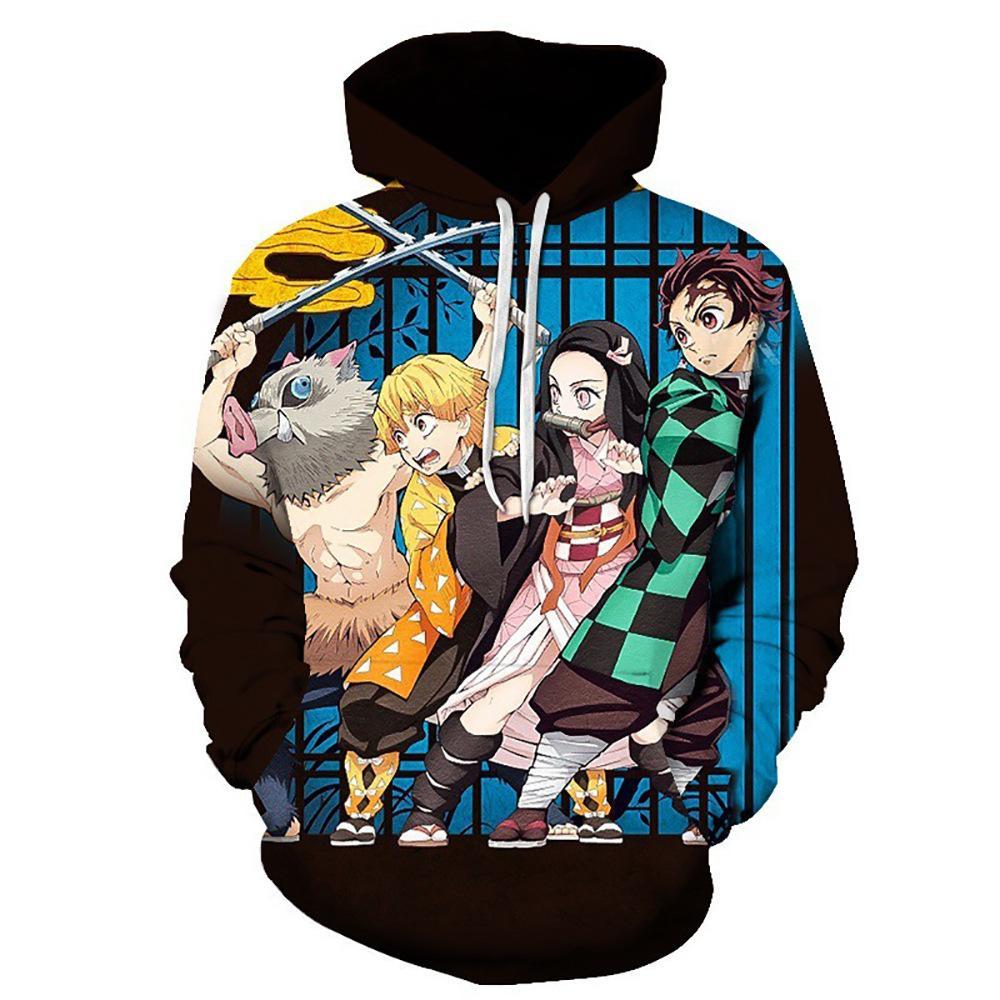 Anime Demon Slayer Series 3D Printed Long Sleeve Casual Cotton Hoodie 