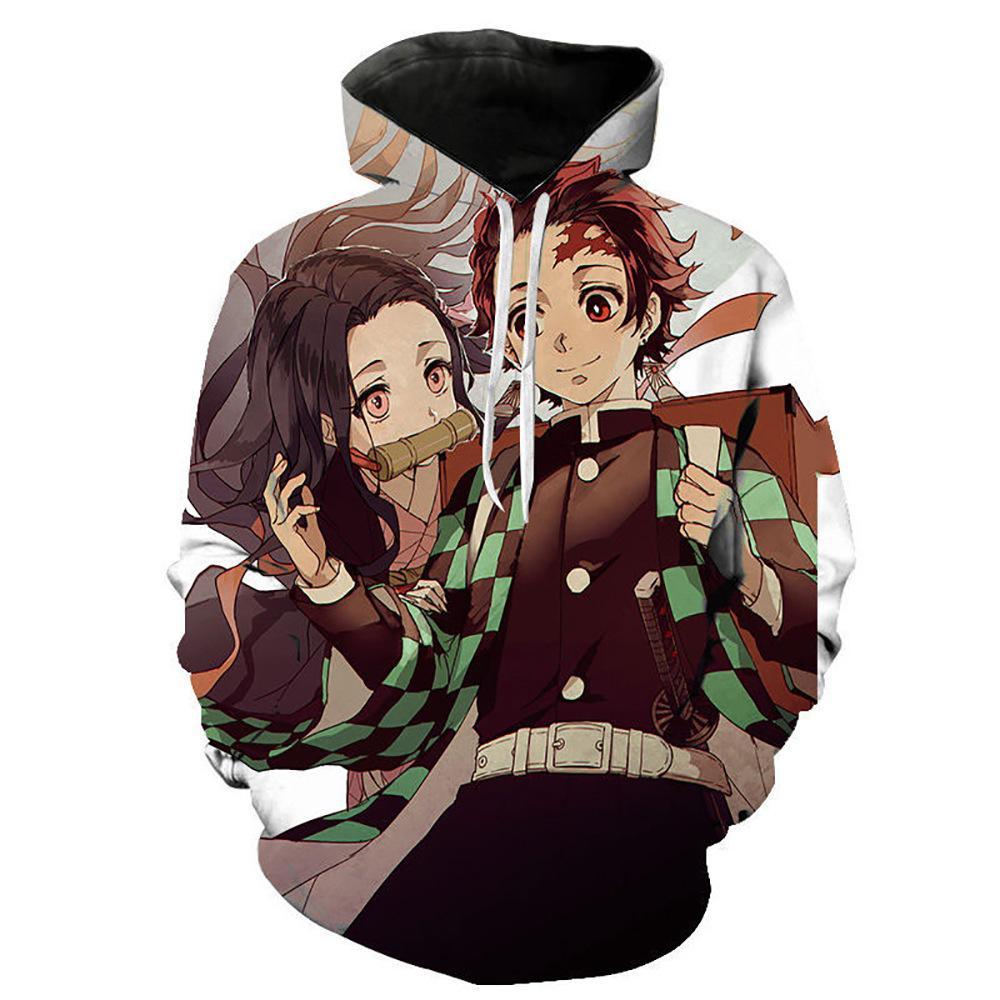 Anime Demon Slayer Series 3D Printed Long Sleeve Casual Cotton Hoodie 