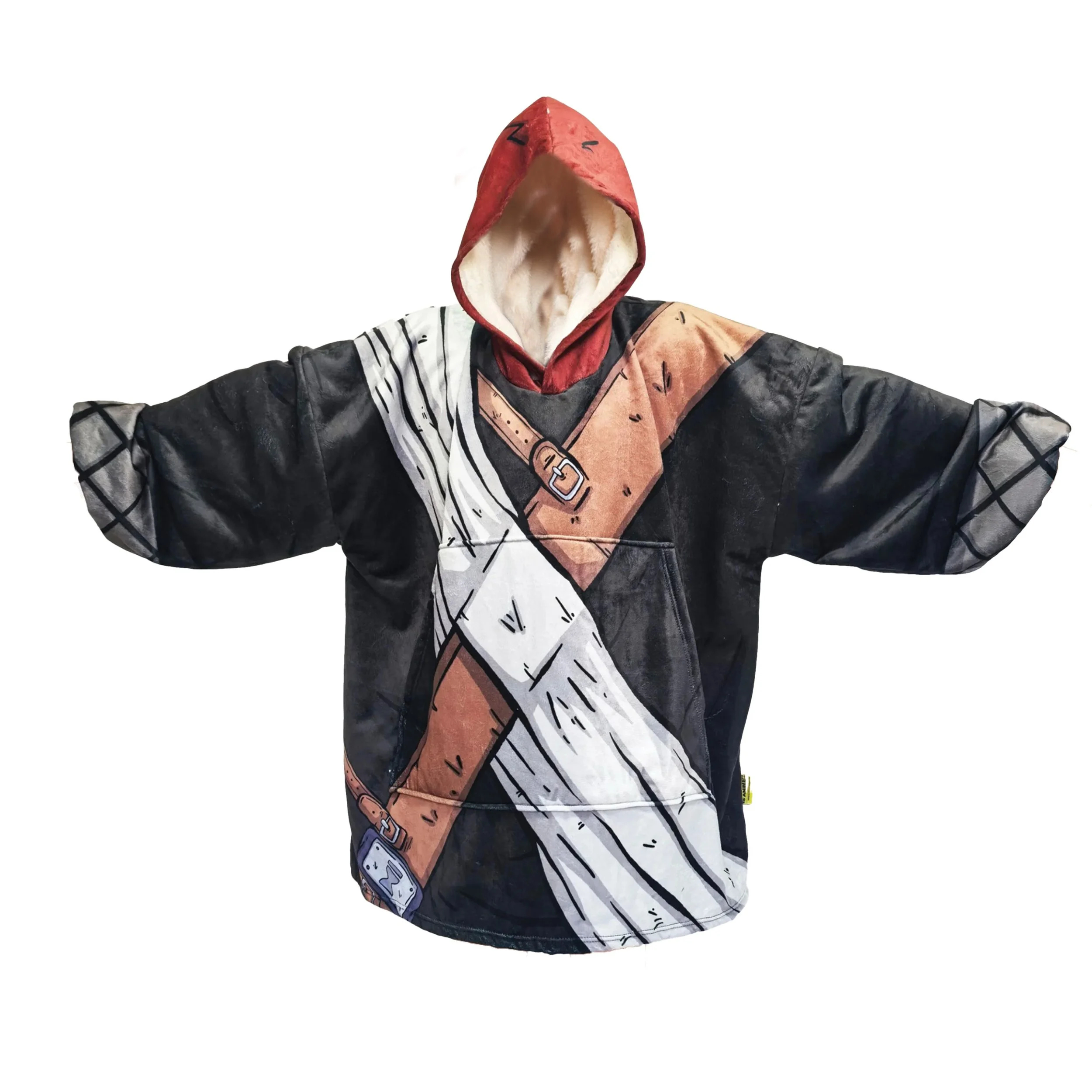 Unisex Anime Naruto Gaara Blanket Hooded Flannel Blanket Pajamas
