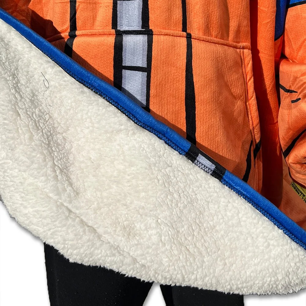 Unisex Anime Naruto Blanket Hooded Flannel Blanket Pajamas