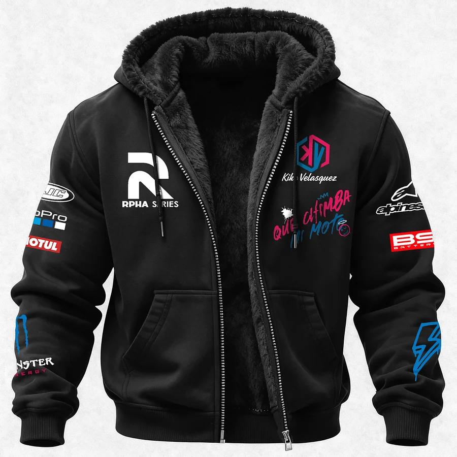 Monster Energy Savage Alpinestars Printed Zippered Hooded Fleece Cardigan