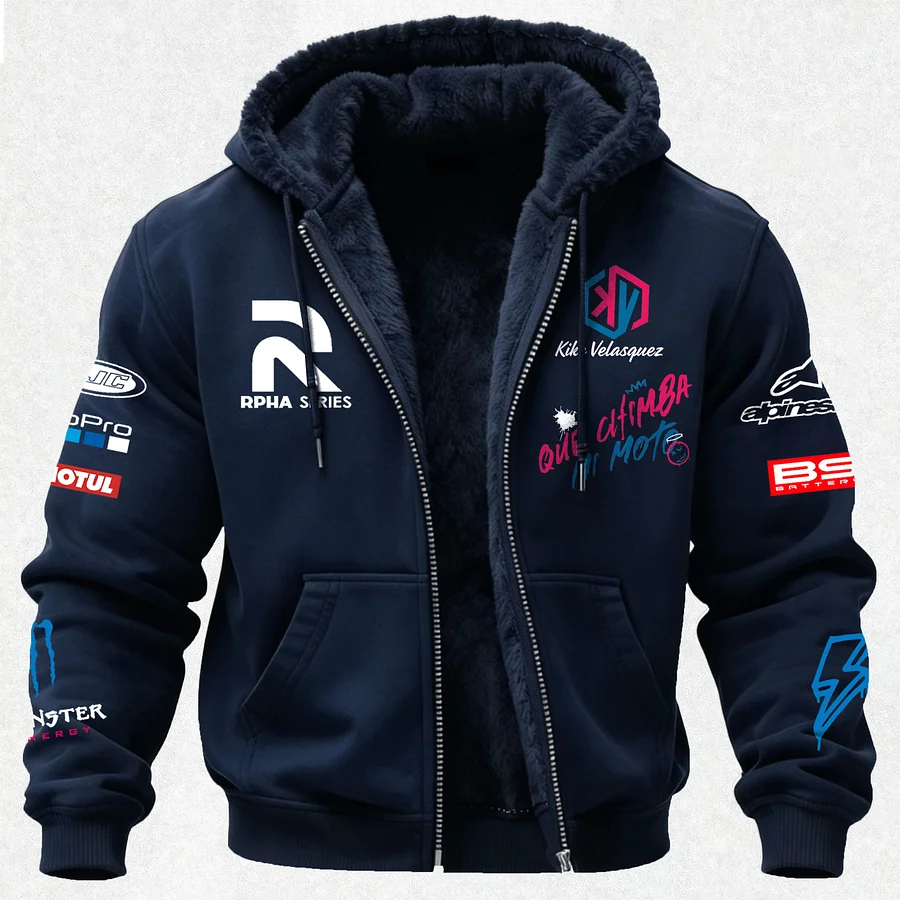 Monster Energy Savage Alpinestars Printed Zippered Hooded Fleece Cardigan