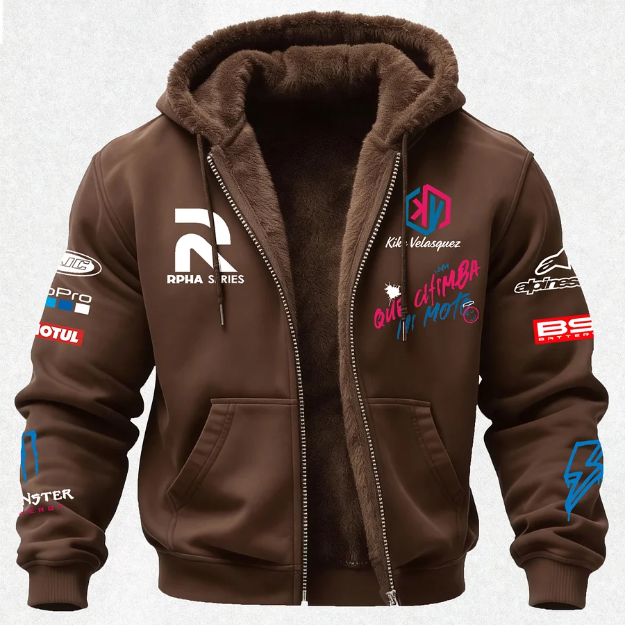 Monster Energy Savage Alpinestars Printed Zippered Hooded Fleece Cardigan