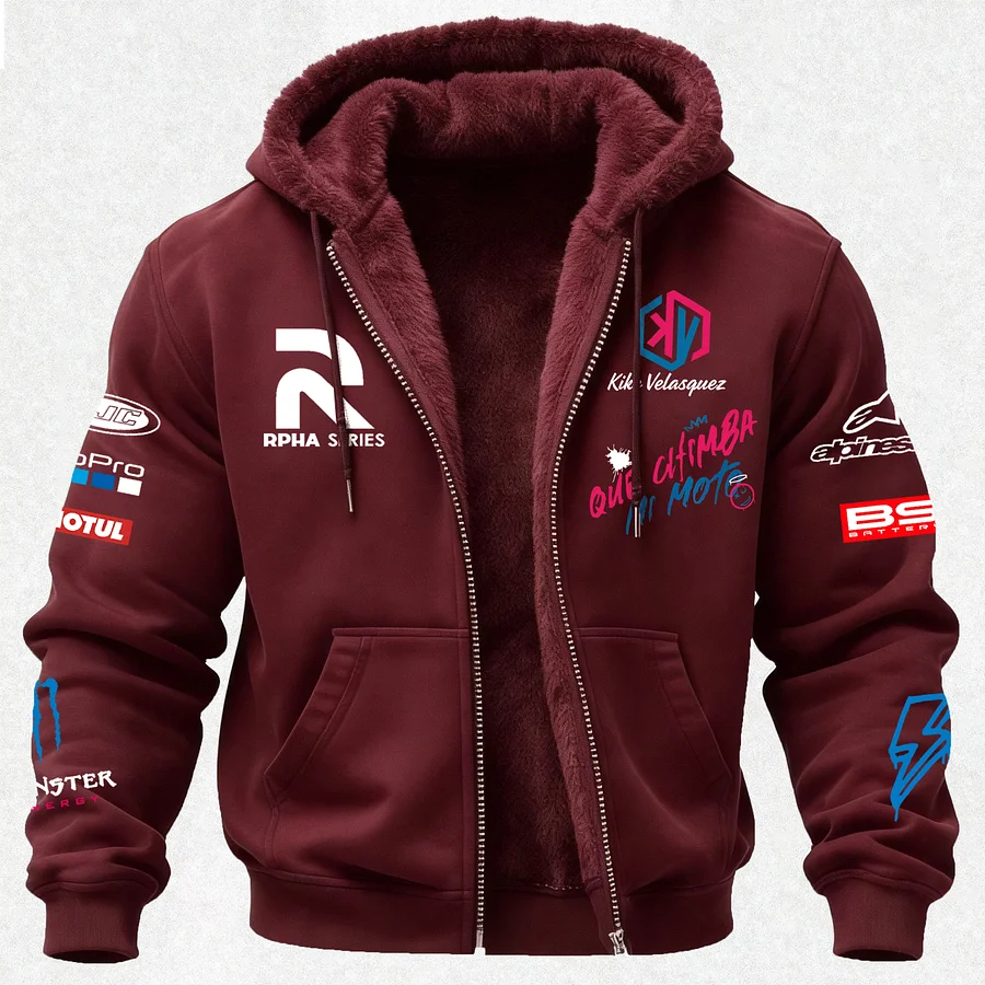 Monster Energy Savage Alpinestars Printed Zippered Hooded Fleece Cardigan