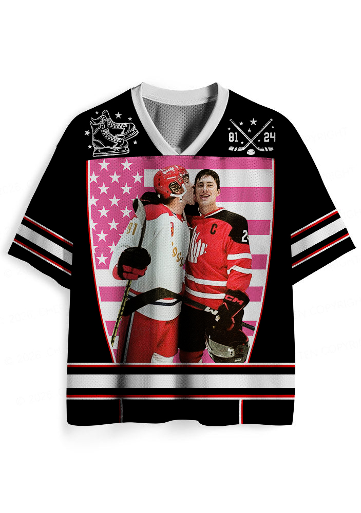 Funny Kissing Williams & Storrie Hockey Sport Jersey