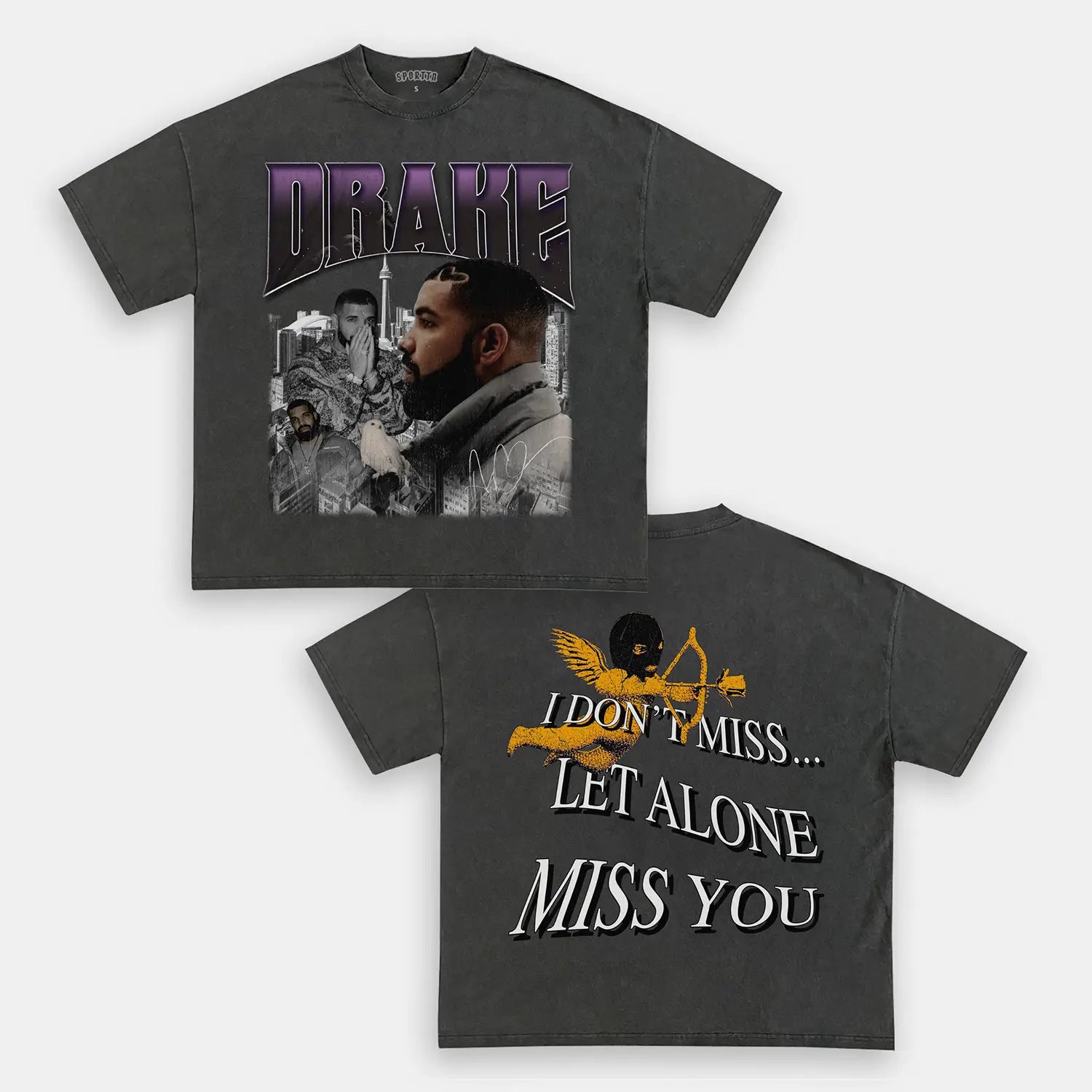 Unisex-Adult Ultra Cotton Washed T-Shirt Graphic DRAKE TEE 