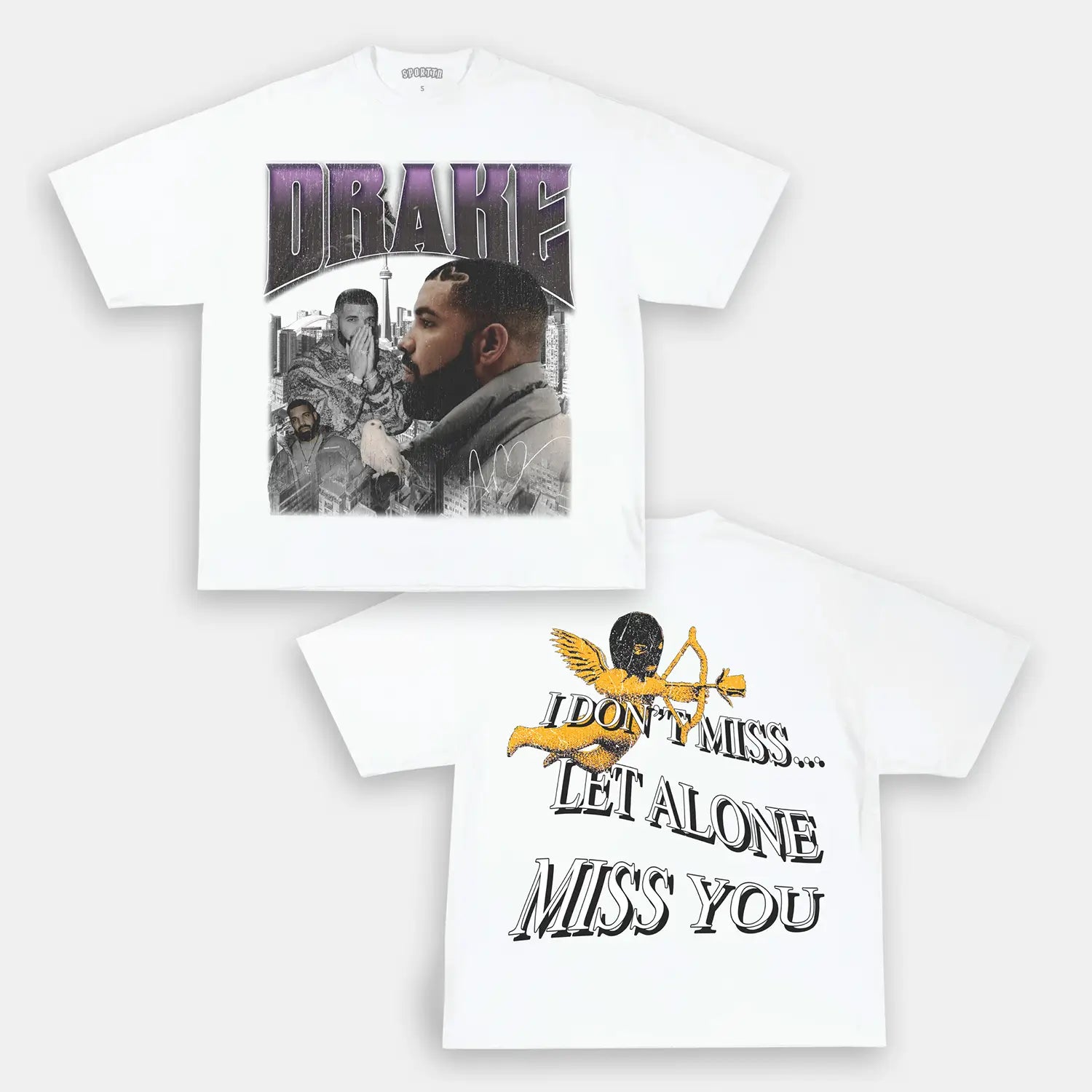 Unisex-Adult Ultra Cotton Washed T-Shirt Graphic DRAKE TEE 