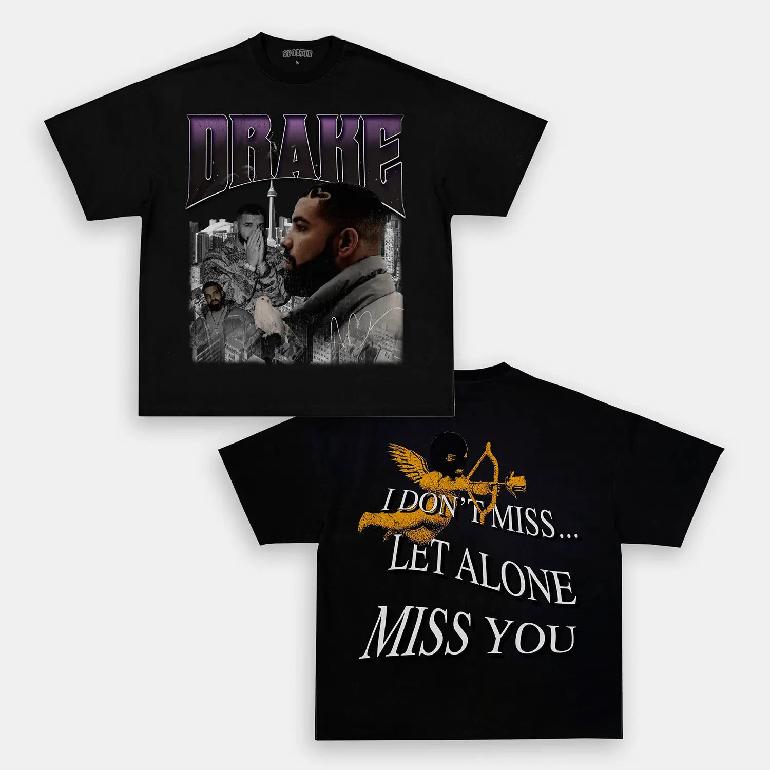 Unisex-Adult Ultra Cotton Washed T-Shirt Graphic DRAKE TEE 