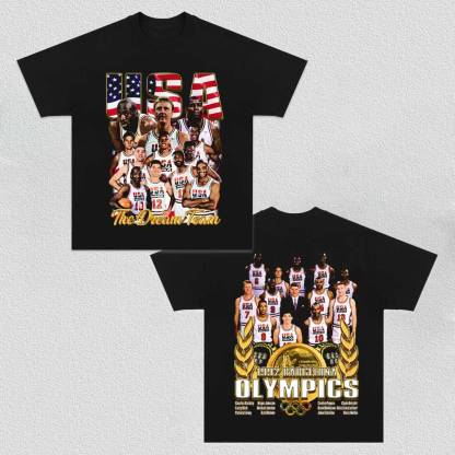 Unisex-Adult Ultra Cotton Washed T-Shirt Graphic Dream Team Team V2 TEE 