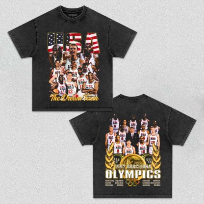 Unisex-Adult Ultra Cotton Washed T-Shirt Graphic Dream Team Team V2 TEE 