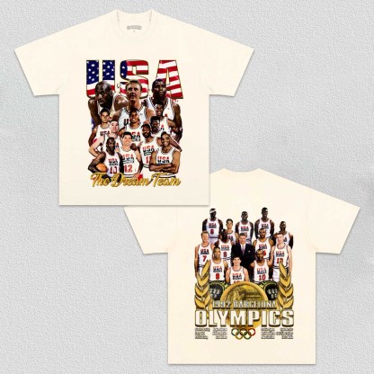 Unisex-Adult Ultra Cotton Washed T-Shirt Graphic Dream Team Team V2 TEE 
