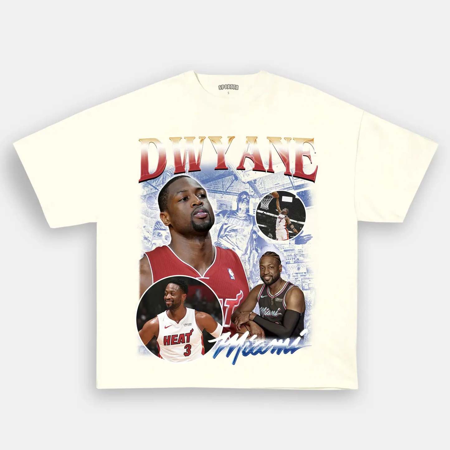 Unisex-Adult Ultra Cotton Washed T-Shirt Graphic Dwyane Wade Tee