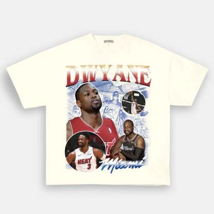 Unisex-Adult Ultra Cotton Washed T-Shirt Graphic  Dwyane Wade  Tee 