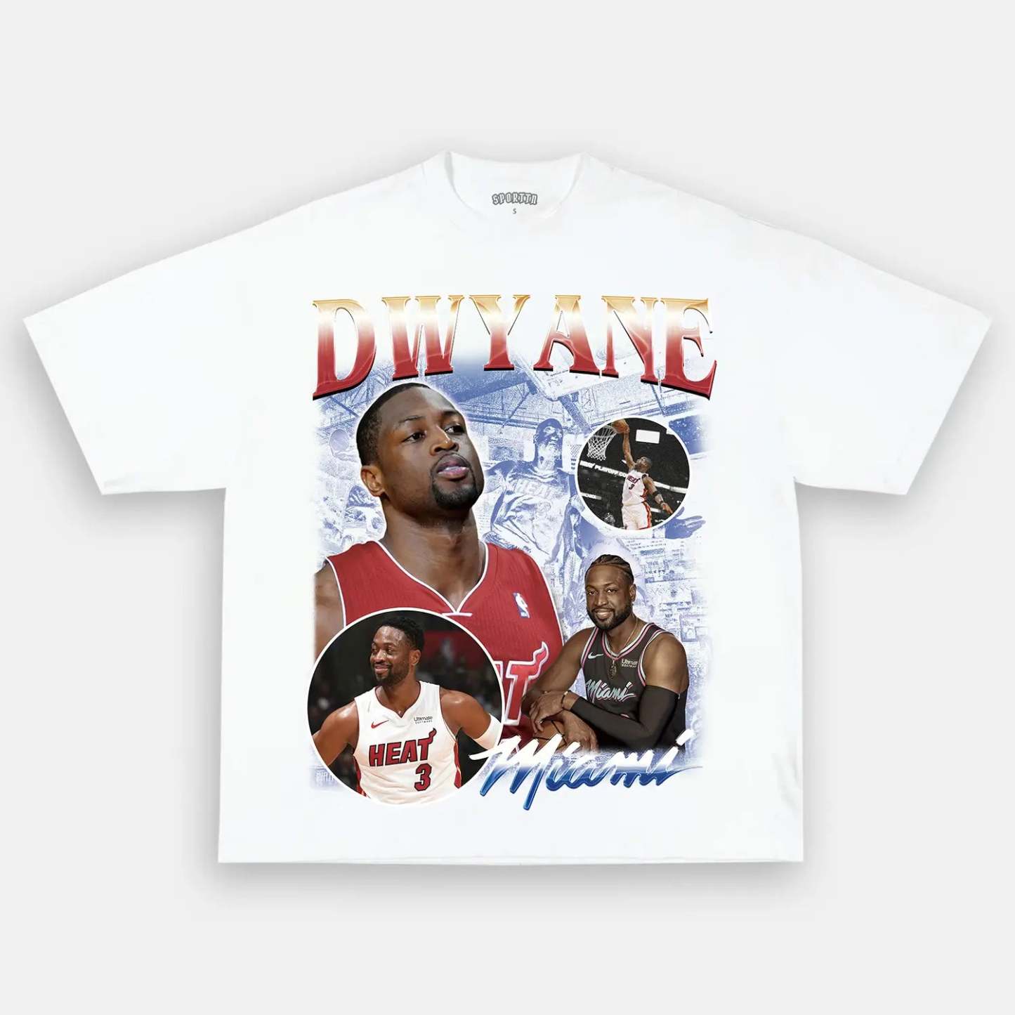Unisex-Adult Ultra Cotton Washed T-Shirt Graphic Dwyane Wade Tee